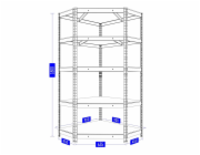 Úložná police Haushalt Corner, 90 cm x 45 cm x 180 cm