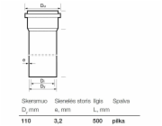 Vnitřní kanalizační PVC trubka Wavin, O 110 mm, 0,5m