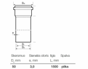 Vnitřní kanalizační PVC trubka Wavin, O 50 mm, 1,5m