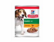 Konzervy pro psy Hill s Puppy Chicken, 370 g