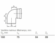 Venkovní kanalizační koleno Wavin, O 160 mm, 88,5°