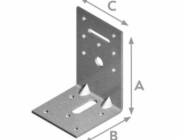 Montážní úhelník, zesílený, 90×60×60×2,5 mm