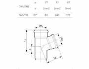 T-kus pro venkovní kanalizaci Magnaplast, O 110 / 160 mm, 87°