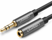 Kabel Ugreen Jack 3,5mm - Jack 3,5mm 1m stříbrný (UGR220GRY)