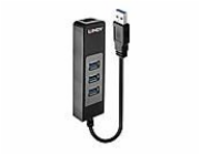 Lindy USB HUB 1x RJ-45 + 3x USB-A 3.0 (43176)