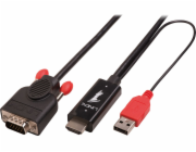 Lindy HDMI kabel – D-Sub (VGA) + USB-A 2m černý (41456)