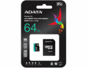 Karta ADATA Premier Pro MicroSDXC 64GB Class 10 UHS-I/U3 A2 V30 (AUSDX64GUI3V30SA2-RA1)