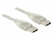 Delock USB kabel USB-A - USB-A 2 m průhledný (83889)