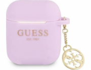 Guess Charm Collection 4g ochranné pouzdro pro AirPods fialové