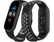 Pásek pro XIAOMI MI SMART BAND 5/6 Silikonový černý a šedý