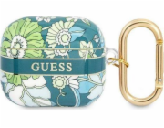 Ochranné pouzdro Guess Flower Strap Collection pro AirPods 3 zelené