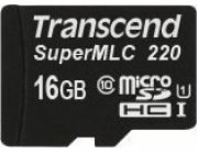 Karta Transcend SuperMLC 220 MicroSDHC 16 GB Class 10 UHS-I/U1 (TS16GUSD220I)