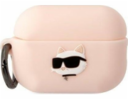 Karl Lagerfeld Case Karl Lagerfeld KLAP2RUNCHP Apple AirPods Pro 2 kryt růžový/růžový Silikonová Choupette Head 3D