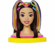 Mattel HMD81 Stylingová hlava panenkyBarbie Neon Rainbow Černé vlasy