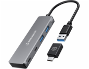 Graugear USB HUB GRAUGEAR USB-HUB 4x USB 3.0, 2x Type-C a 2x Type-A maloobchod