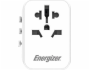 Energizer Energizer Ultimate Charger – cestovní adaptér pro EU / USA / AU / UK + 2x USB-A a USB-C s certifikací MFi (bílá)