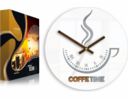 ModernClock Nástěnné hodiny Coffee Time ver.II WHITE ULTRA SILENT