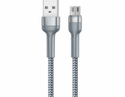 USB kabel USB-A - microUSB 1 m stříbrný (KABAV1183)