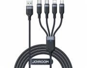 Joyroom USB kabel USB-A – 2x USB-C + Lightning + microUSB 1,2 m černý (JYR776)