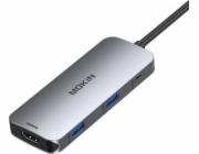 HUB USB Mokin Adaptér Hub MOKiN 7v1 USB-C na 2x USB 3.0 + 2x USB-C + SD + Micro SD + HDMI (stříbrný)