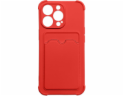 Hurtel Card Armor Case Case Cover pro iPhone 12 Pro Card Wallet Silikonový Air Bag Armor Red