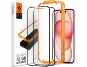 Spigen Glass tR AlignMaster 2 Pack, FC Black - iPhone 15 Plus