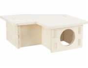 Trixie Tříkomorový domeček, pro myši/křečky, dřevo, 25 × 10 × 25 cm