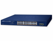 Planet GS-2210-24P2S WEBsmart L2 switch, 24x1Gb, 2x1Gb SFP, 24x PoE 802.3at 260W, QoS