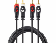 Libox RCA (Cinch) x2 - RCA (Cinch) x2 kabel 5m černý (LB0021)