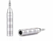 AV adaptér Furutech ADL Jack 3,5mm - Jack 6,3mm stříbrný