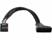 Chieftec USB 19 pin – USB 9 pin, 0,1 m, černý (kabel-USB3T2)