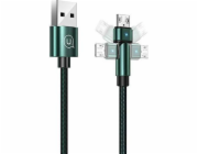 Usams USB-A - microUSB USB kabel 1 m Zelený (6958444929293)