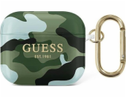 Ochranné pouzdro Guess GUA3UCAMA Camo Collection pro AirPods 3 zelené