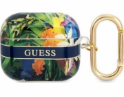 Ochranné pouzdro Guess Flower Strap Collection pro AirPods 3 modré