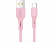 Joyroom USB kabel JOYROOM CABLE BAREVNÝ MICRO 1M RŮŽOVÝ, S-M357S