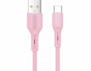 Joyroom USB kabel JOYROOM CABLE BAREVNÝ TYP-C 1M RŮŽOVÁ, S-M357S