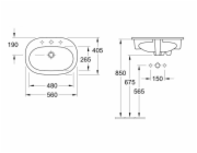 Umyvadlo VILLEROY & BOCH O. NOVO 41615601, 560×405 mm