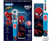 Oral-B | Vitality PRO Kids Spiderman | Elektrický zubní kartáček s cestovním pouzdrem | Nabíjecí | Pro děti | Modrá | Počet hlavic kartáčku v ceně 1 | Počet režimů čištění zubů 2