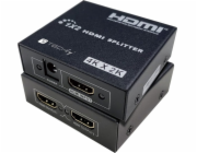 Rozbočovač HDMI 1x2 4K*30Hz Aktivní rozbočovač HDMI Techly