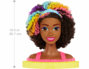 Barbie Styling Head Neon Rainbow Kudrnaté vlasy HMD79 MATTEL