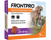 FRONTPRO tablety proti blechám a klíšťatům pro psa (>25-50 kg) - 3x 136 mg