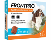 FRONTPRO tablety proti blechám a klíšťatům pro psa (>10-25 kg) - 3x 68 mg