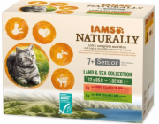 IAMS Naturally Senior Land & Sea Collection - mokré krmivo pro kočky - 12 x 85 g