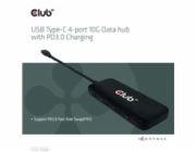 Club3D hub 1xUSB-C na 4xUSB-C, 10Gbps port, PD 3.0