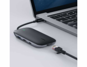 AUKEY CB-C71 aluminiowy HUB USB-C | 8w1 | RJ45 Ethernet 10/100/1000Mbps | 3xUSB 3.1 | HDMI 4k@30Hz | SD i microSD | USB-C Power Delivery 100W