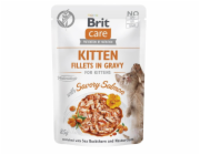 BRIT Care Cat Kitten Savory Salmon Pouch - vlhké krmivo pro kočky - 85 g