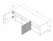 Cama RTV skříňka PAFOS 150x42x52 Černá mat