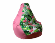 Sako bag pouffe Potisk hrušek růžově planoucí XXL 140 x 100 cm