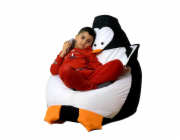 Sako taška pouf Penguin černá a bílá XL 130 x 90 cm