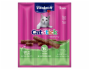 VITAKRAFT CatStick Mini Chicken with grass - pamlsek pro kočky - 3 kusů